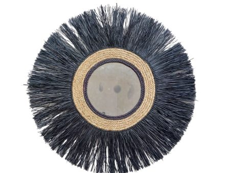 Wall mirror Romimex Black Natural 90 x 90 x 5 cm Circle on Sale