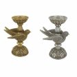 Candle Holder DKD Home Decor Golden Silver Resin Bird 17 x 11 x 25 cm (2 Units) Online Hot Sale