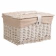 A set of two trunks Alexandra House Living White Willow wood 30 x 23 x 40 cm For Cheap