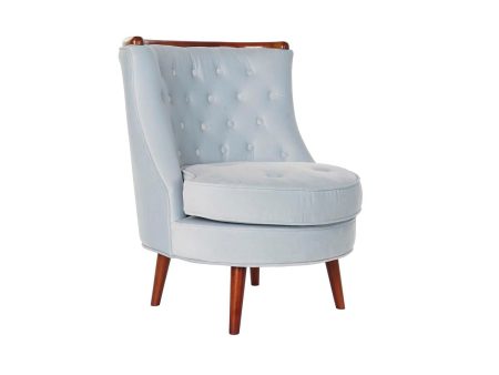 Armchair DKD Home Decor Brown Sky blue Wood Plastic 65 x 69 x 80 cm Hot on Sale