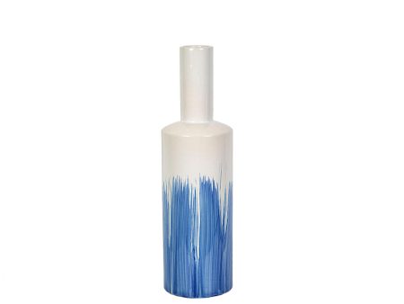 Vase Romimex Blue White Ceramic 13 x 45 x 13 cm For Discount