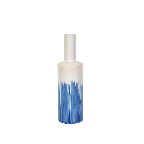 Vase Romimex Blue White Ceramic 13 x 45 x 13 cm For Discount