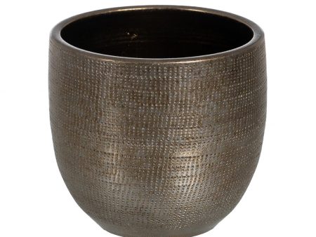 Planter Metallic Ceramic 35 x 35 x 31 cm For Sale