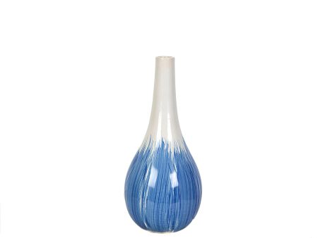 Vase Romimex Blue White Ceramic 18 x 40 x 18 cm Supply