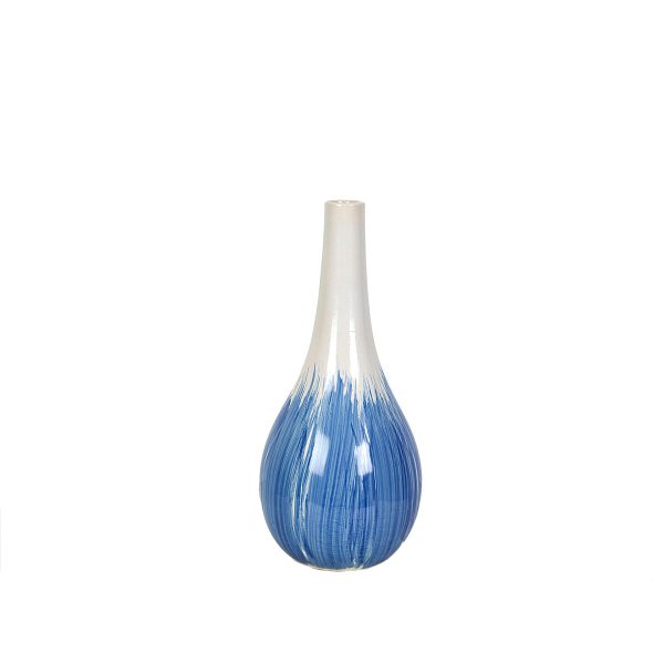 Vase Romimex Blue White Ceramic 18 x 40 x 18 cm Supply