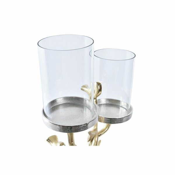 Candle Holder DKD Home Decor Crystal Golden Aluminium Birds (29 x 15 x 48 cm) Online now