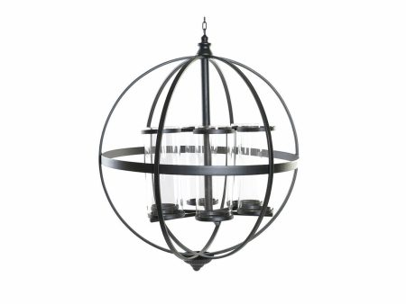 Candleholder DKD Home Decor Black Metal Crystal (60 x 60 x 73 cm) Supply