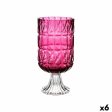 Vase Engraving Dark pink Crystal 13 x 26,5 x 13 cm (6 Units) Online Hot Sale