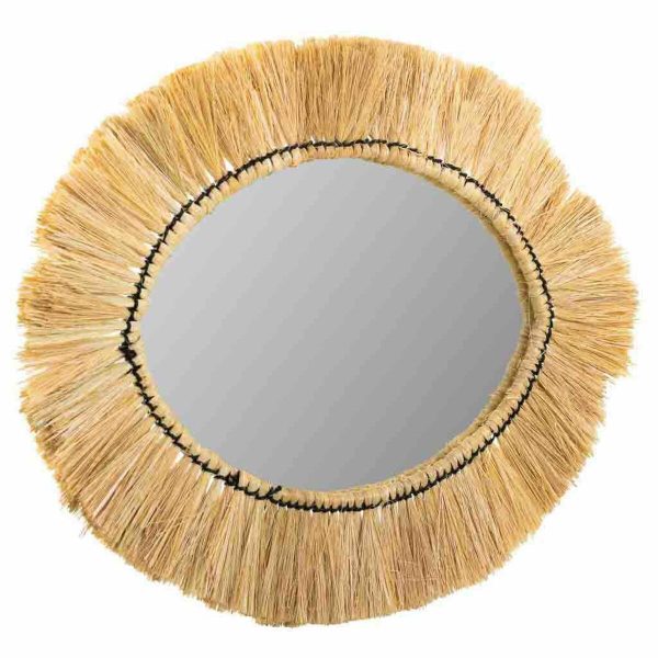 Wall mirror Alexandra House Living Natural 44 x 6 x 55 cm Oval Cheap