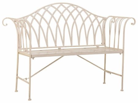 Bench Alexandra House Living White Iron 50 x 88 x 110 cm For Discount