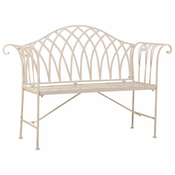 Bench Alexandra House Living White Iron 50 x 88 x 110 cm For Discount