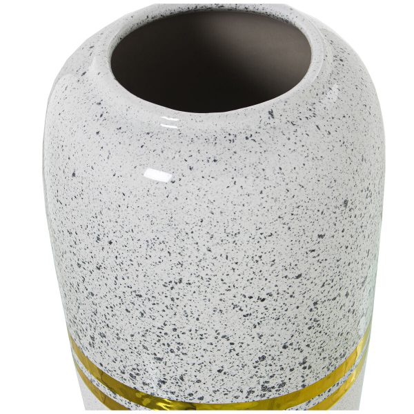 Vase Alexandra House Living White Silver Ceramic 15 x 30 cm Hot on Sale