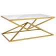 Centre Table Alexandra House Living Gold Metal Paper Iron MDF Wood 60 x 45 x 110 cm Hot on Sale