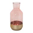 Vase Alexandra House Living Pink Golden Crystal 12 x 25 cm Hot on Sale