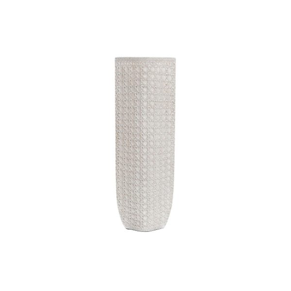 Vase DKD Home Decor 17 x 10 x 47 cm White Resin Modern Online Hot Sale