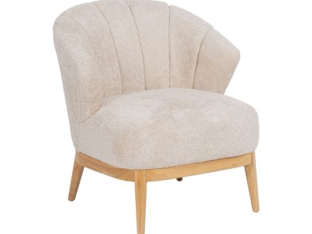 Armchair Cream Natural Rubber wood Foam Fabric 71 x 75 x 76 cm Online Hot Sale