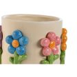 Planter Home ESPRIT Multicolour Cream Dolomite Flowers 20 x 20 x 18 cm Sale