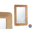 Wall mirror 44 Brown Stripes 90 x 60 x 2 cm Rectangular Online Sale