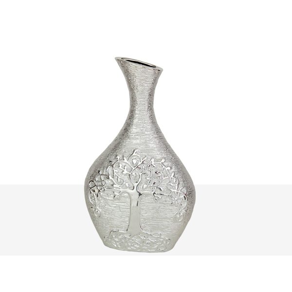 Vase Romimex Silver Porcelain 22 x 36 x 9 cm Online now