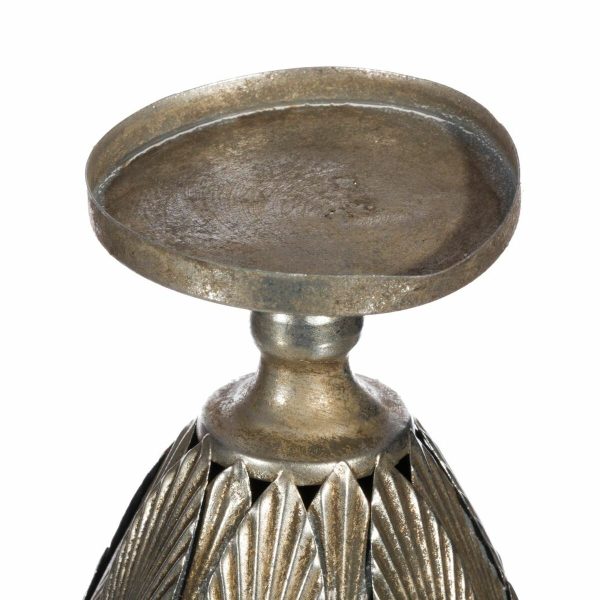 Candleholder Metal Silver 18 x 18 x 35 cm Sale