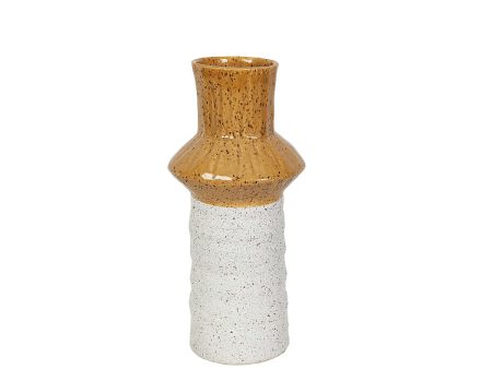 Vase Romimex Yellow White Ceramic 17 x 34 x 17 cm For Discount