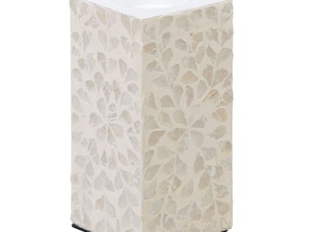 Candleholder Beige Mother of pearl MDF Wood 10,5 x 10,5 x 21 cm on Sale