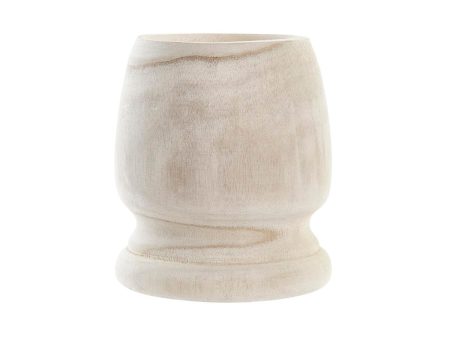 Planter DKD Home Decor Brown Natural Paolownia wood Boho 16 x 16 x 18 cm (2 Units) Hot on Sale