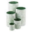 Candleholder Green Crystal Cement 13 x 13 x 20 cm Supply