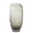 Vase Romimex Grey Glass Face 9 x 25 x 9 cm Online Hot Sale