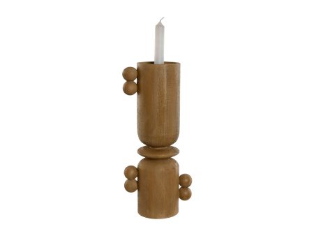 Candle Holder Home ESPRIT Brown Resin Wood 15 x 9,5 x 35 cm Fashion