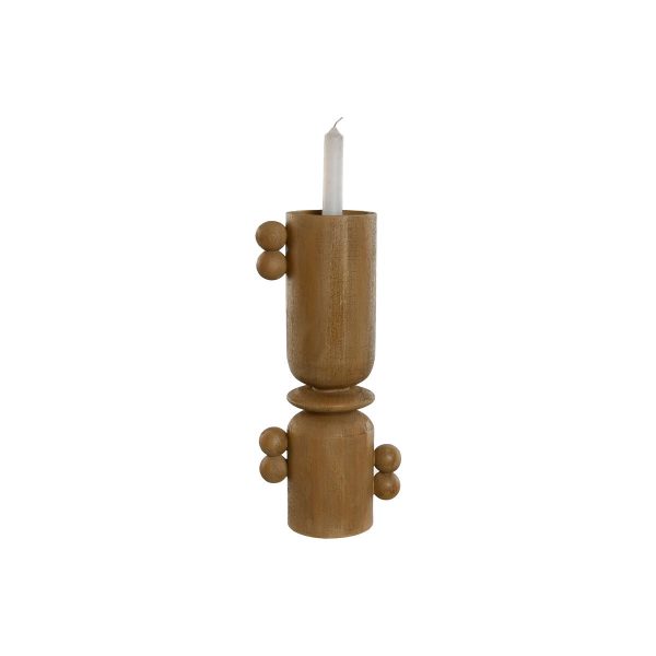 Candle Holder Home ESPRIT Brown Resin Wood 15 x 9,5 x 35 cm Fashion